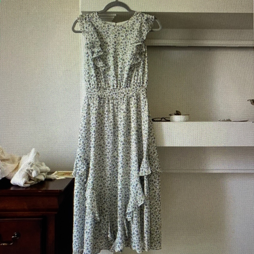 Floral Ruffle Sleeveless Dress